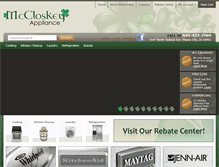 Tablet Screenshot of mccloskeyappliance.com
